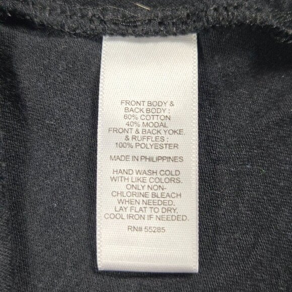 Express Black Sheer Asymmetrical Blouse‎ Sleeveless Ruffle Keyhole Whimsy Goth - Picture 11 of 13